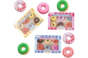 FAINCA 18 Stück Radiergummi Kinder, PVC Free Sicherer Eraser, Donut Radiergummi, Süssigkeiten Farben Radiergummis, KawaiiRadiergummi, Radiergummi Kinder Set, für Schule Schreibwaren