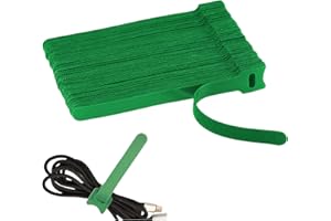 : GaoBangM 100 Pcs Reusable Cable Ties, Cable Ties, Fastening Straps, Adjusting Straps, for Electrical and Electronic Products,Cable Straps,Home Office Cable Organizer (Green)