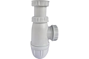 SOMATHERM FOR YOU - BB117 - sifón fregadero ajustable NF - Evacuación 40 mm - de plástico blanco - altura regulable