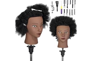 AIMEI Neverland Beauty Teste studio Afro testa da acconciare Acconciatura cosmétologie pratica manichino bambola 100% capelli umani + titolare