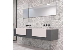 RE-COVERTILES - Adesivi per Piastrelle Bagno e Cucina 24 Pz 10x10 cm - PS00237 Decorazione murale in PVC impermeabile mattonelle mosaico stile cementine Azulejos