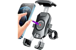 BRCOVAN Handyhalterung Motorrad, Handyhalter Fahrrad, Knopf-Automatikverriegelung 360 Drehung Outdoor Lenker Handy Halterung für 4-7 Zoll Smartphone