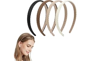 TELAIN Opaska do włosów dla kobiet, zestaw 4 cienkich, antypoślizgowych opasek do włosów, wygodna i stylowa, idealna na co dzień, na imprezę lub specjalne okazje