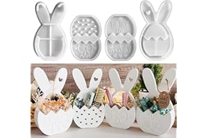 Silikonformen Gießformen Ostern, 4 Stück Silikonform Ostern Anhänger Silikonform Hase Gips Zum Gießen Ostern Silikon form Frühling Giessformen Silikon Ostern für Geldgeschenke (A)