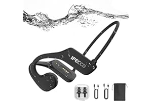 I LOVE E IFECCO IFECCO Bone Conduction Headphones Swimming – IP68 Waterproof Swimming Headphones Bluetooth 5.3,Open Ear Underwater Headphones with 32G MP3 for Swimming Running Cycling