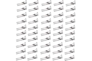 JANEROWEE 50 Stück Locken-Klammern, 4,5 cm, Abteilklammern Haarklammer Volumen Clips Frisur Doppel Zinken Pin Curl Einstellung Abschnitt Haarspangen, DIY Styling Clips für Friseursalon, Barber