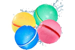 MACABAKA Globos de agua reutilizables, bolas de silicona de llenado rápido autosellantes para lucha acuática, juguetes de agua para actividades al aire libre, parque acuático, fiesta de verano, 4 piezas