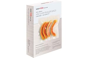 SousVideTools | Vacuum Sealer Bags | Pack of 100 | 20cm x 30cm | Embossed Food Storage | Sous Vide Cooking, Freezing & Microwaving | [SVT-06003]