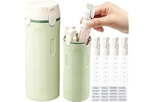 Maylatte 4-i-1 reseflaska set med skala och etiketter, läckagesäker silikon resestorlek dispenser för schampo, lotion och balsam