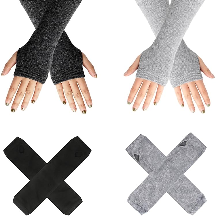 Gants De Bras Colorés Mi-longs Pour Femmes - Y2K - Mitaines Longues Sans Doigts - Plus Chauds