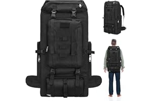 Yaskyly 100L Sac à Dos Trekking Camping Grand Sac à Dos de Randonnée Léger et Imperméable avec Housse de Protection Contre la Pluie Sac à Dos de Voyage pour Camping Randonnée Trekking Chasse Escalade