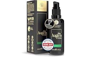 ‎KAPUA NATURALS BIO Augencreme hochdosiert • 50 ml +Hyaluronsäure +Allantoin +Arganöl • 100% Vegan & BIO • Augencreme gegen Falten & Augenringe • Premium Anti-Aging Augenpflege Made in Germany • Augenringe entfernen