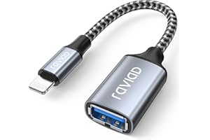 RAVIAD Lightning auf USB Adapter [MFi-Zertifiziert] iPhone USB OTG Adapter für iPhone 14 13 Pro/Max, iPad Air4/mini5, iOS OTG Kabeladapter Unterstützt Maus, Tastatur, U-Stick, Kartenleser, Kamera