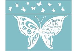 OLYCRAFT - Plantilla de Serigrafía Autoadhesiva, Reutilizable, con Diseño de Mariposas para Pintar Sobre Tela de Madera, Camiseta, Decoración de Pared Y Hogar, 11x8 pulgada