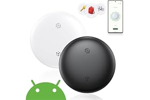 TDTOD Android Airtag,Android Smart Tracker Schlüsselfinder Kompatibel mit Google Mein Gerät Finden APP Bluetooth GPS Tracker IP66 Wasserdicht Key Finder für Gepäck,Brieftasche (Weiß & Schwarz, 2 Pack)