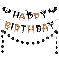 Festiko® Halloween Happy Birthday Banner Orange Black Halloween Witch Birthday Banner Hocus Pocus Birthday Banner for Halloween Hocus-Pocus Birthday Decoration Halloween Witch Birthday Supplies