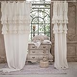 Blanc Mariclo' Set 2 Pannelli Tenda TIEPOLO con Decoro Balze Bianco 140x290 cm