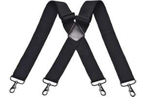 DonDon Hosenträger Herren extra stark - Hosenträger schwarz für Arbeitshosen und Anzug mit starken Clips lang schmal oder Riemen für Herren breit in Y-Form oder X-Form
