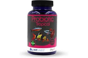 NT Labs Pro-f Probiotic Tropical Fish Food, Premium Granules for Freshwater Aquarium Fish, Slow & Fast Sinking, Spirulina, Low Waste Formula (120g)