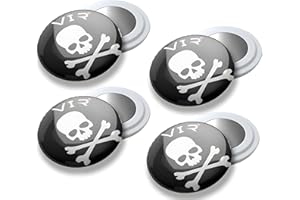 VERY IMPORTANT RUNNER - Pack de 4 Imanes Deportivos con Bolsa Impermeable - Imanes Sujeta Dorsales para Running y Triatlón 18mm - Sujeción Segura Sin Agujeros en la Ropa - Diseño de Calaveras