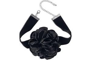 WPCSM Flower Choker, Flower Choker Necklaces, Floral Choker Necklaces Black Adjustable, Black Choker Rose Flower Necklace Vintage, Rose Choker Flower Necklace, for Women Girls Bride Wedding Party Birthday