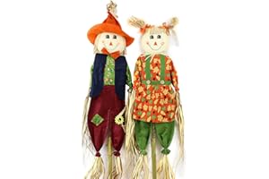 Woodside Garden Scarecrows, Crop & Allotment Bird/Crow/Seagull Pest Deterrent, Outdoor Harvest Ornament Décor, pack of 2