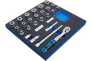 BGS 4053 | Bandeja para carro 2/3: Juego de llaves de vaso 12,5 mm (1/2") | 27 piezas