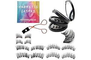 Pure Vie pestañas postizas magneticas, 6 pairs pestañas postizas naturales extensiones reutilizable individuales lashes pelo efecto, lifting pestañas accesorios de aplicar kit regalo para niña mujer