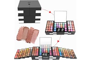 PhantomSky 148 Couleurs Palette Maquillage Yeux, Makeup Palette de Fards à Paupières Ombre à Paupières, Longue Durée, Imperméable, avec Rouge à Lèvres, Rougir et Correcteur