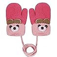 IPENNY Toddler Magic Stretch Mittens Thick Plush Lined, Winter Baby Boys Girls Knitted Gloves Warm Fluffy Full Finger Gloves Cold Weather Ski Gloves for 0-6 Y