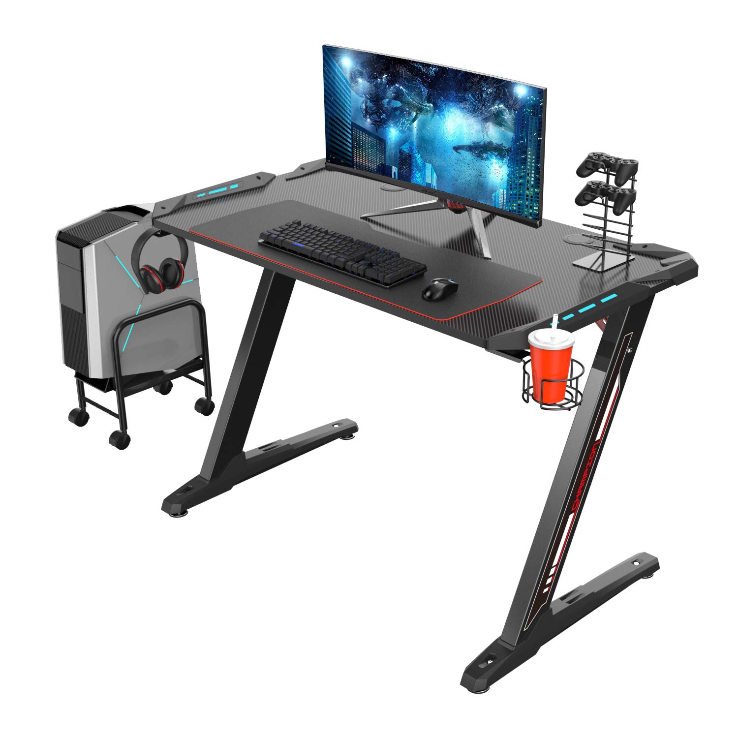 EUREKA ERGONOMIC Gaming Tisch Z1S Gaming Schreibtisch Gaming
