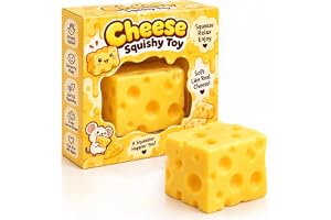 Cheese Squishy Toy with Cheese Scent, Soft Squeeze Stress Relief Toy | Soft cheese-shaped squishy with a cheese scent and slow-rising texture for squeezing, sensory play and desk relaxation.