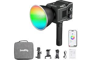SMALLRIG RC 60C RGB LED Luz de Video Temperatura de Color 2500K-10000K, Admite Carga Rápida PD, Control Manual y de Aplicación, con 12 Efectos de luz, con Edición Powerbank Clamp - 4810