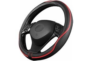 ‎UPGRADE4CARS Upgrade4cars Lenkradbezug Rot Schwarz in Leder-Optik | Lenkradhülle Universal 37-38 cm für Sommer & Winter | Autozubehör Innenraum Geschenk-Ideen | Geschenke für Frauen und Männer