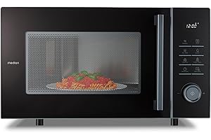 MEDION Mikrowelle mit Grill und Heißluftfritteusenfunktion (25 Liter, 900 Watt, 1.500 Watt Grill, 1.500 Watt Heißluftfunktion, 11 Programme, 10 Leistungsstufen, MD12231) dunkel grau [MODELL 2025]