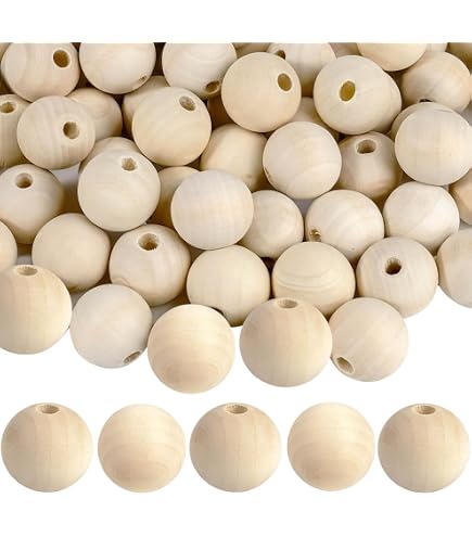 Perlin H166 Lot De 5 Anneaux En Bois Lisse Non Fini 55 Mm - Anneaux Rideaux Et Bricolage