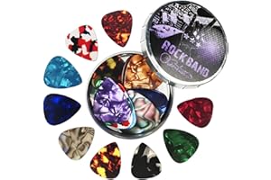 LIVESTN Guitar Picks, 12 Stück Gitarren-Picks Gitarren Plektrum Celluloid Gitarren Zelluloid Pick mit 4 Stärken: 0.46-1.20 mm für Zubehör für Gitarre, Akustikgitarre, E-Gitarre, Ukulele, Bass