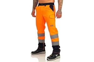 Mivaro Warnschutzhose, Lange Warnschutz Arbeitshose, EN ISO 20471 Klasse 2