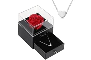 AFSTALR Ewige rose Infinity Rosen mit Rote Rosen Geschenkbox, Eternal Rose Geschenke für Damen Frau freundin verzauberte echte Rose Blume zum Valentinstag