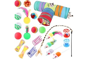 VFANDV Tunnel per Gatti, 22 Pezzi Giochi per Gatti Gioco Gatto da Interno Set Animali 3 Vie Pieghevole Tunnel per Cani per Gatti Cuccia per Gatti da Interno