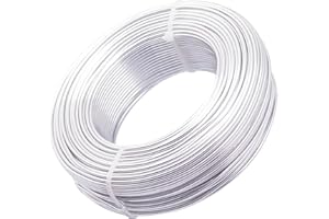 ESHAN Alambre de aluminio para manualidades, calibre 15, 1,5 mm, 30 m, anodizado de plata, alambres de cuentas, fabricación de modelos, manualidades, decoración de adornos de bricolaje, suministros