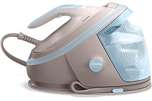 Philips Centrale Vapeur PerfectCare Série 7000 - Puissance 3120W, Effet pressing 600g, Pression 8.5 bars, Technologie OptimalTEMP, Eco, semelle SteamGlide Elite, Réservoir de 1.5L, Beige (PSG7200/60)