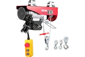 VEVOR Elektrische Seilwinde, 100kg bis 200kg Elektrischer Seilzug Hebehöhe bis 12 m Seilaufzug 500W Seilhebezug 1,3m Kabellänge Lastenaufzug in Werkstätten, Garagen und Fabriken usw.