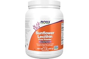 Now Foods, Sunflower Lecithin, Pure Vegan Powder, 454g, Lab-Tested, Gluten Free, Soy Free, Vegetarian