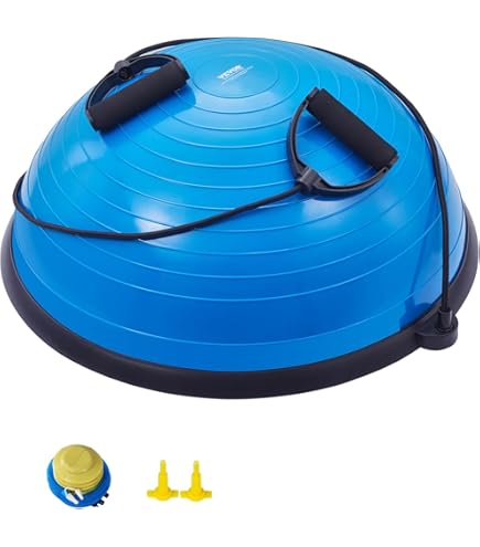 Petit Ballon D'Équilibre 46cm Anti-Éclatement - Balle Yoga Avec Base Stable Et Corde Pour Fitness, Pilates Et Physiothérapie