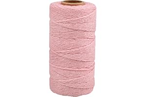 ‎JIJACRAFT jijAcraft 100M Rosa Baumwollschnur Schnur, Baumwollschnur 2mm, Rosa Baumwoll-Garn, Bastelschnur Dekokordel ideal für DIY, Valentinstag Geschenkverpacken, Heimarbeiten Basteln und Dekorieren