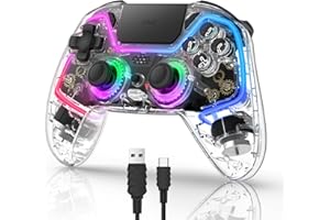 IINE PS4 Wireless Controller, Remote Control for PS4/Slim/Pro/PC with Hall Effect Joysticks and Triggers, Gamepad with 1000mAh Battery/RGB Light/Vibration/6-Axis Gyro/Multi Touch Pad/3.5mm Audio Jack
