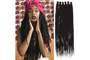 Leeven 24 Zoll Dreadlock Extension 20 Strands Soft Dreads Hair Extensions 0.6 Width Chocolate Brown Thin Dreadlock Extensions Synthetic Hippie Dreads /4#