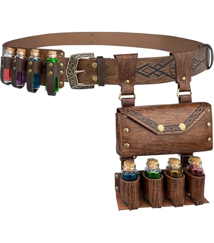 00s leather waist pouch 4連 蛇 ZXKYZR8 Medieval Retro Waist Belt Bag, Steampunk Adjustable