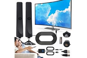 QOSNEOUN Wavetune Tv Antenna, Wavetune Antenna, 4k Ultra-Clear Wave Tune Tv Antenna, Wavetune Tv Antenna with Scanner, Digital Tv Antenna Indoor with Amplifier Signal Booster, Plug Play for Home Viewing (2)